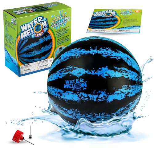 Watermelon Ball – The Ultimate Swimming Pool Game for Under Water Passing, Dribbling, Diving and Pool Games for Teens, Kids, or Adults, Balls Fills with Water, Blue, 9 inches - size: 9", style: 9" Blue
