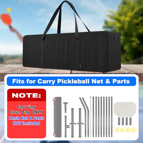 Pickleball Net Set Carry Bag Portable Pickle Ball Equipment Storage Bag Foldable Badminton Net System Replacement Bag Heavy Duty Zipper Duffle Bag for Indoor Outdoor Driveway Backyard, NO Net