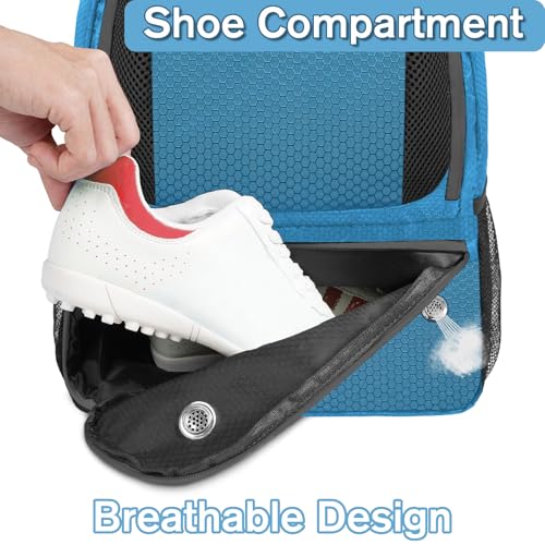 YOREPEK Soccer Backpack,Soccer Bag with Ball Holder, Water resistant Sport Equipment Bags Fit Basketball Volleyball Football - color: Blue