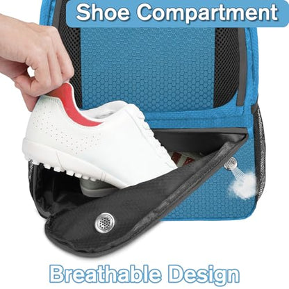 YOREPEK Soccer Backpack,Soccer Bag with Ball Holder, Water resistant Sport Equipment Bags Fit Basketball Volleyball Football - color: Blue