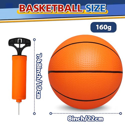 4 PCS 8.5inch Basketball for Kids Adults, Replacement Ball for Swimming Pool, Realistic Bounceand Grip for Indoor and Outdoor Play