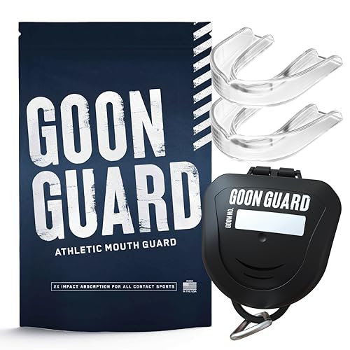 Goon Guard Hockey Mouth Guard Strapless - Hockey Mouth Guard for Youth, Adults, & Braces: 2X The Impact Absorption, Made in The USA, Case Included - color: Clear, size: Adult