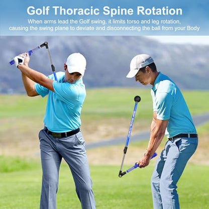 Golf Swing Trainer aid - Golf Training aid to Improve Hinge, Forearm Rotation, Shoulder turna and Grip.Portable Collapsible Swing Trainer Equipped with Golf Grip Trainer - color: BLUE