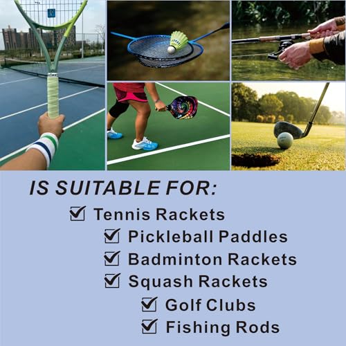 Anti Slip Tennis Overgrip, Racket Grip Tape for Tennis, Padel, Badmintion, Pickleball Racket, 6-Pack
