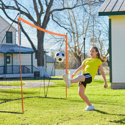 VEVOR Portable Soccer Goal, 12 x 6 ft Large Practice Soccer Net, Steel Fiberglass Structure Training Goal Set with Carry Bag, All-Weather Outdoor Use, for Backyards, Parks, School Fields - style: Fiberglass Rod Triangle