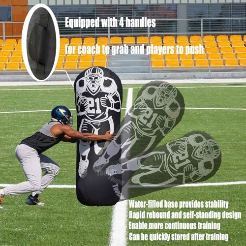 Inflatable Football Tackle Dummy with Water Weighted Base 72” Football Tackling Dummy D-Line Training Equipment for Football