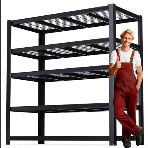 Heavy Duty Garage Shelving,5-Tier Storage Shelves(84" Hx24 Dx55 W),3050LBS Capacity Industrial Shelving Units and Storage,Adjustable Shelving Unit for Garage,Warehouse,Basement - size: 55x24x84