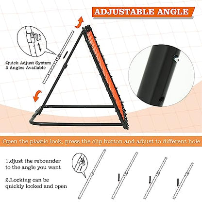Portable Soccer Rebounder, Rebound Net with Quick Folding Design, Multi Angle Adjustment, Soccer Training Equipment, Easy Set Up