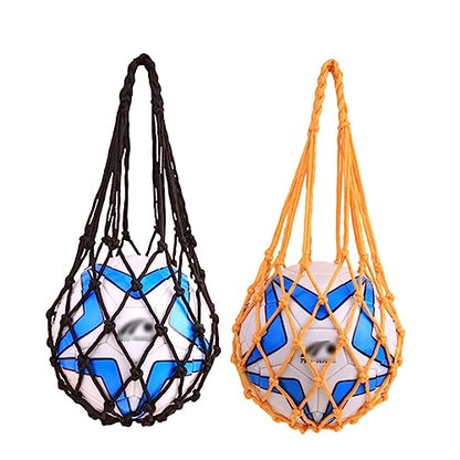 Abaodam 2Pcs Sports Ball Mesh Bag with Drawstring Adjustable Rope Straps Mesh Net Bag for Basketball Soccer Volleyball 22.44X9.84X9.84 Inches Carrying Pouch for Outdoor Team Sports