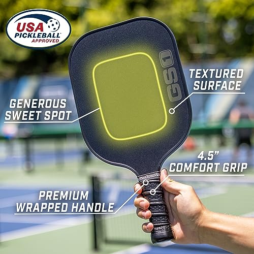 GoSports GS1 Pickleball Paddles - Single, 2 Pack, or 4 Pack - USAPA Approved Fiberglass Pickleball Paddles - color: 4 Pack