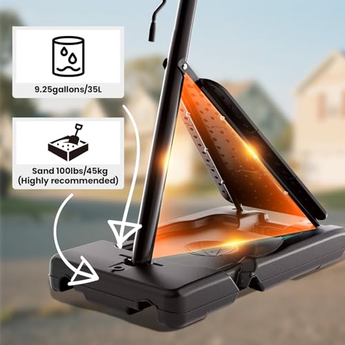 BACKYARD BLITZ Basketball Hoop,40&44&48in Backboard Portable Basketball Goal System, 10FT Hand-Crank Adjustable Basketball Hoop Outdoor - size: 40in Backboard