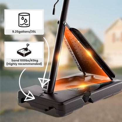 BACKYARD BLITZ Basketball Hoop,40&44&48in Backboard Portable Basketball Goal System, 10FT Hand-Crank Adjustable Basketball Hoop Outdoor - size: 40in Backboard