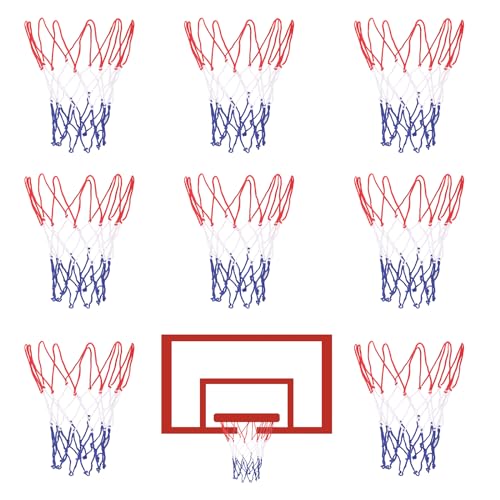 8 Pcs Mini Basketball Nets Replacement for 8"-10.25" Basketball Rims with 10 Loops, Nylon Small Basketball Hoop Net Outdoor Indoor Basketball Net for Kids