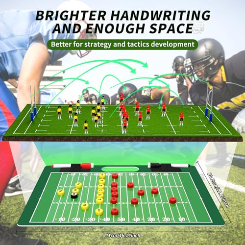 Desoto Dry Erase Double-Sided Premium Coaches Clipboard, Tactical Magnetic Board Kit, Magnetic Coaching Board, Coaches Gift for Coaches(Soccer, Football, Basketball, Baseball) - style: Football