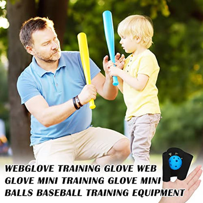 12 Packs Webglove Training Glove for Baseball & Softball Improve Hand-Eye Coordination & Placement Two-Finger Wrap Mitts for Catch Practice Balls Training Catchers Mitt Aids Equipment
