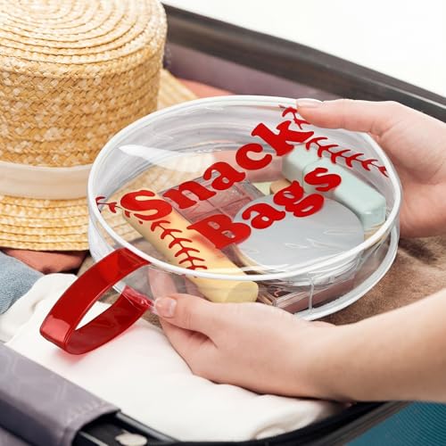 Reginary 12 Pcs Baseball Snack Bags for Team Gifts Baseball Goodie Treat Candy Bags Pouch Clear PVC Waterproof with Zipper Party Favors for Team Christmas Birthday Gifts Sport Supplies - style: Baseball Snack Bag