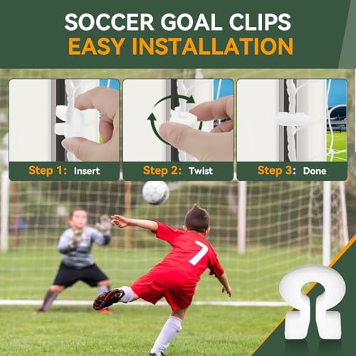 Soccer Net Clips for Goal, Durable Nylon Soccer Goal Net Clips, Soccer Goal Clips Fit for Most Goal Net Systems Games Playgrounds, Football Net Clips for Soccer Net Accessories 50 PCS
