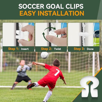 Soccer Net Clips for Goal, Durable Nylon Soccer Goal Net Clips, Soccer Goal Clips Fit for Most Goal Net Systems Games Playgrounds, Football Net Clips for Soccer Net Accessories 50 PCS