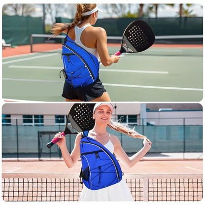 WOLT Pickleball Bag,Crossbody Sling Bags for Women Men,Pickleball Backpack with Fence Hook for Tennis, Racketball