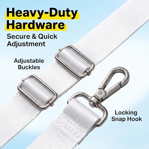 Tennis Net Center Strap Court Equipment Easy to Install Adjustable Net Webbing White for Tennis Nets