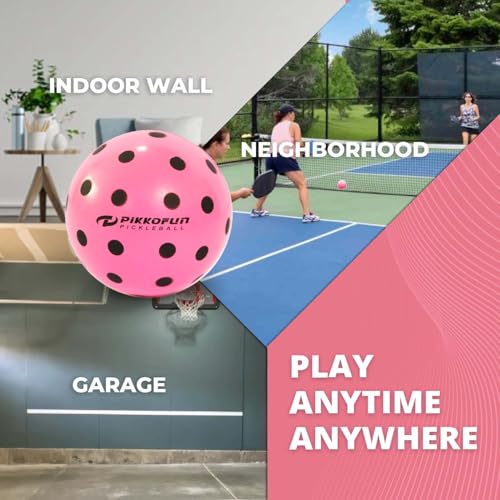 Silent Pickleball Balls - Quiet Foam Pickleballs for Indoor and Outdoor Practice - Includes 3 Balls and Tube - 3 Pack Soft Pickleballs - color: B-Pink