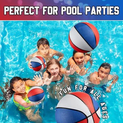 Bedwina Mini Rubber Basketball Balls for Kids - (Pack of 12) 7 Inch, Size 3 - Pool Basketball Hoop Set, Outdoor & Indoor Small Hoops Carnivals, Game Prizes - style: 12-pcs