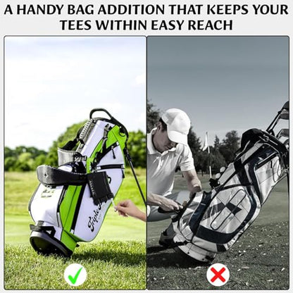 Teemags Golf Tee Holder – Black Clip-On Tee Caddy for Belt or Bag | Holds Up to 18 Tees | Durable & Lightweight Golf Accessory Made in The USA - color: Tan