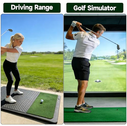 VIVIDLY Rubber Golf tees for mats - Available in 6 Different Sizes with 8 Premium Black and White Circular pegs, Suitable for Driving ranges and Indoor Practice.