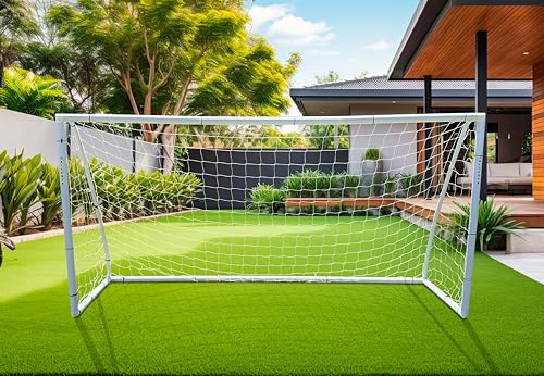 Vallerta® Premier Portable AYSO Youth Regulation Size Soccer Goal. Heavy Duty 62MM Diameter PVC Frame w/Weatherproof 4mm Net Practice/Training Aid w/Easy Carry Bag. - size: 10x6 Ft.