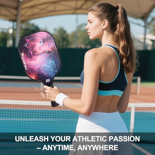 Pickleball Paddles Set of 2 Paddles 4 Balls and 1 Bag Pickleball Set 16MM Fiberglass Pickleball Paddle for Men Women, Pickleball Gifts for Women/Men Friends Family Lovers