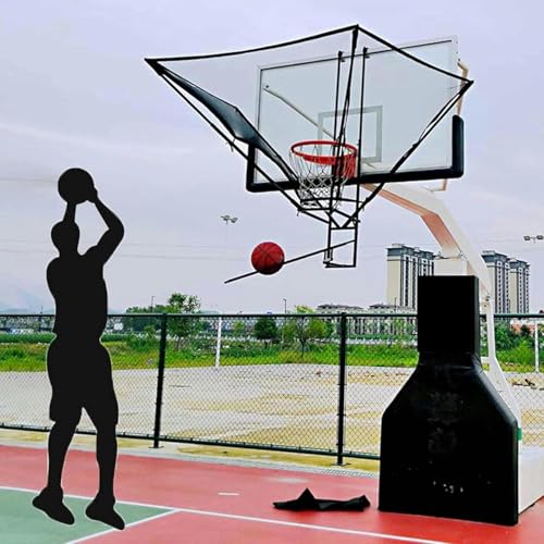 Basketball Shot Returner Net System - Metal Hanging Rebounder Attachment for Hoop, Improve Shooting Skills, Ball Return Trainer for Basketball Practice