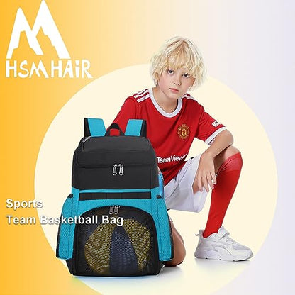 Hsmihair Basketball Backpack Large Sports Bag for Men&Youth,Gym Bag with Separate Ball & Shoes Compartment,Travel Bag for Basketball,Soccer,Volleyball - color: Red