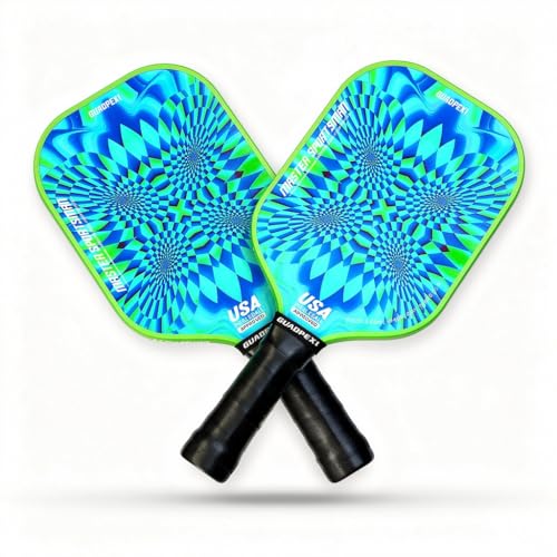 Pickleball Paddles - USAPA Approved Fiberglass Surface, Polypropylene Honeycomb Core - 8.5oz Lightweight Pickleball Paddle with Sweat-Absorbing Cushioned Grip, Cosmic Purple Design