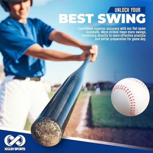 Pitching Machine Foam Baseballs – 12 Pack Baseballs with Real Game Feel – High Density Foam Balls for Batting Practice – No Sting Hitting Practice Equipment – Sports Equipment – 12 Balls