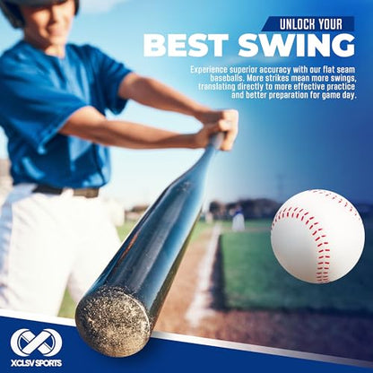 Pitching Machine Foam Baseballs – 12 Pack Baseballs with Real Game Feel – High Density Foam Balls for Batting Practice – No Sting Hitting Practice Equipment – Sports Equipment – 12 Balls