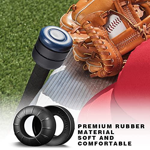 CHAMPKEY Premium Choke Up Rings 4 Pack | Reduced Hands Pain and Pressure Baseball Rings | Ideal for Baseball, Softball and Tee Ball Bat - color: Black