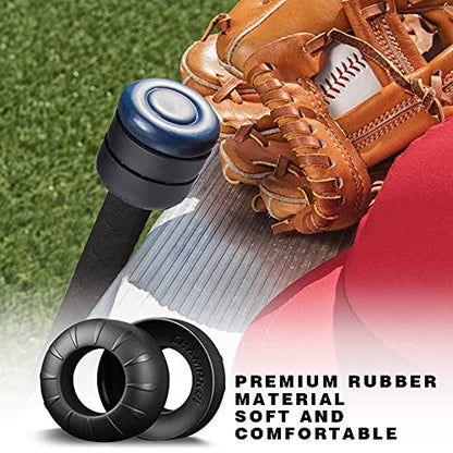 CHAMPKEY Premium Choke Up Rings 4 Pack | Reduced Hands Pain and Pressure Baseball Rings | Ideal for Baseball, Softball and Tee Ball Bat - color: Black