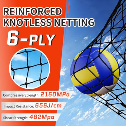 Volleyball Training Net System, Volleyball Training Equipment with Freely Height-Adjustable for Backyard, Volleyball Practice Net for Serving Setting Spiking, Includes Ball Kit and Carry Bag - color: Red