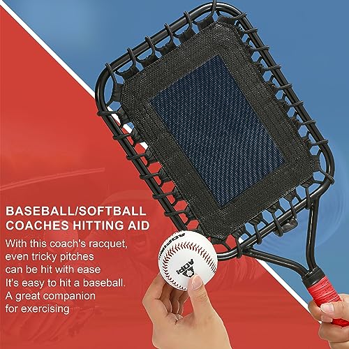 Baseball Racket for Fly Balls: Fungo Racket Baseball/Baseball Racket for Coaches and Parents to Help Players Practice Hitting Grounders and Pop Flies (New) - color: Red