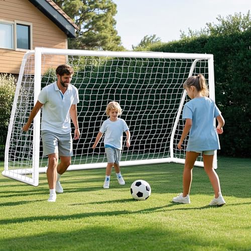 ZENY Portable Soccer Goal for Backyard,12x6 / 10x6.5 / 8x5 / 6x4 ft Kids Adults Soccer Net and Frame for Home Backyard Practice Training Goals, Soccer Training Equipment - style: 10 x 6.5 FT - 2 Pack