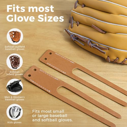TOFL Baseball Glove Lace Kit | 6 Leather Laces, Lacing Needle, Thumb & Pinky Straps | Heavy Duty Baseball Glove Relacing Kit - color: Dark Brown