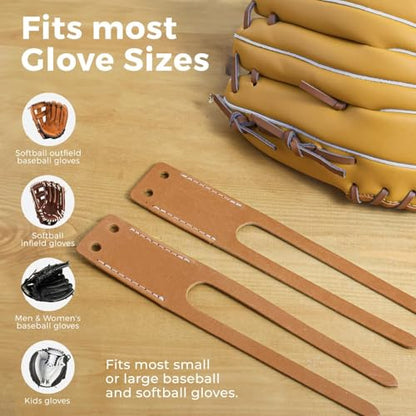 TOFL Baseball Glove Lace Kit | 6 Leather Laces, Lacing Needle, Thumb & Pinky Straps | Heavy Duty Baseball Glove Relacing Kit - color: Pink