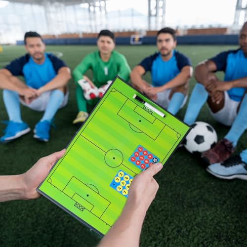 Football Tactic Board, Soccer Coaching Marker Board with Magnets, 2pcs Whiteboard Marker, Eraser