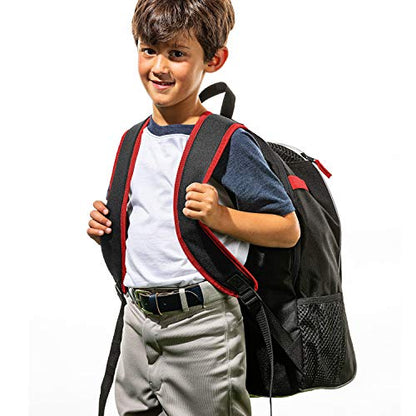 Franklin Sports Kids MLB Baseball Batpack Bag - Youth Baseball, Softball + Teeball Backpack - Sports Equipment Bag for Kids + Toddlers - Holds (2) Teeball + Baseball Bats + Includes Fence Hook - color: Black/Red/White