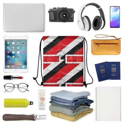 Gym Drawstring Backpack Sackpack Water Resistant for Sports Beach Yoga Travel Unisex, Trinidad And Tobago Grunge Flag Bags - color: Picture (637)