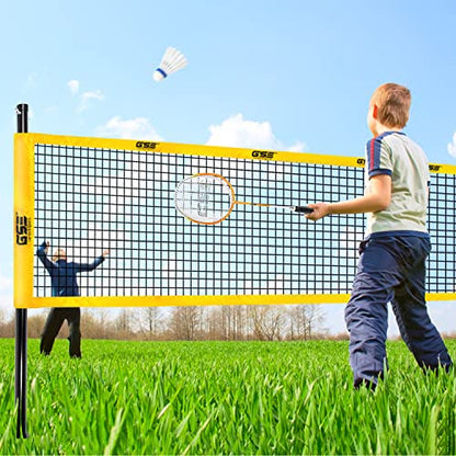 GSE Games & Sports Expert Outdoor Badminton and Volleyball Combo Set, Yard Net Game Set with Ball, Pump, Boundary Line and Carry Bag for Backyard, Beach, Lawn and Park, Family Games - color: Professional Badminton/Volleyball Set