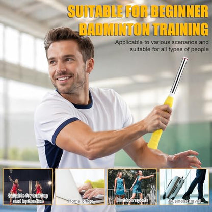 Badminton Power Trainer, Sound Feedback Badminton Swing Trainer with 33N Magnetic Resistance & Non-Slip PP Handle for Correct Technique, Training Equipment for Beginners Pros