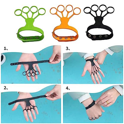 Basketball Finger Stretcher Expander Hand Grip Trainer Hand Exerciser Strengthener Basketball Training Hand Grippers - color: Black