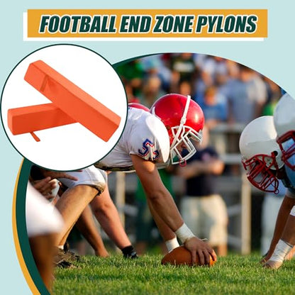 Football End Zone Pylons,18" x 4" x 4" Sand Weighted Anchorless Football Pylons Field Markers, Football Pylons Football Accessories for Sports Game Training - style: 4 Pcs