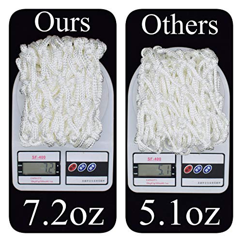 Heavy Duty Basketball Net Replacement All Weather Anti Whip White Color Fits Standard Indoor or Outdoor 12 Loops Rim